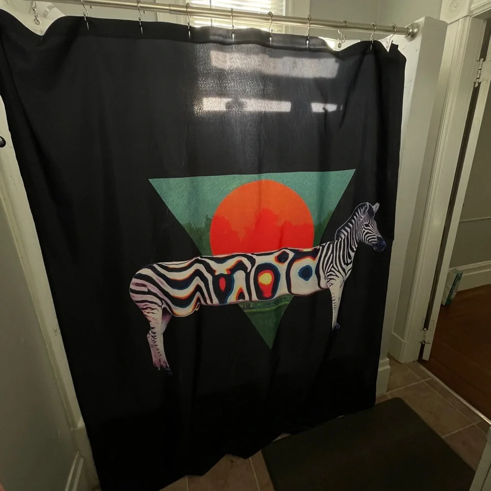 custom shower curtain with design by Ali Gulec
